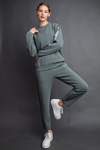 Modal Crewneck with Satin Side Detail