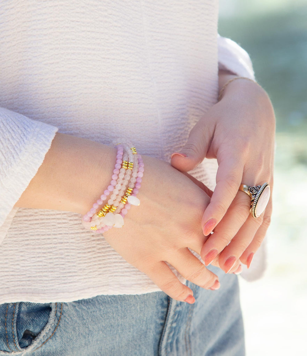 Rosie Pink Opal and Golden Bronze Ring from KADOU Boutique