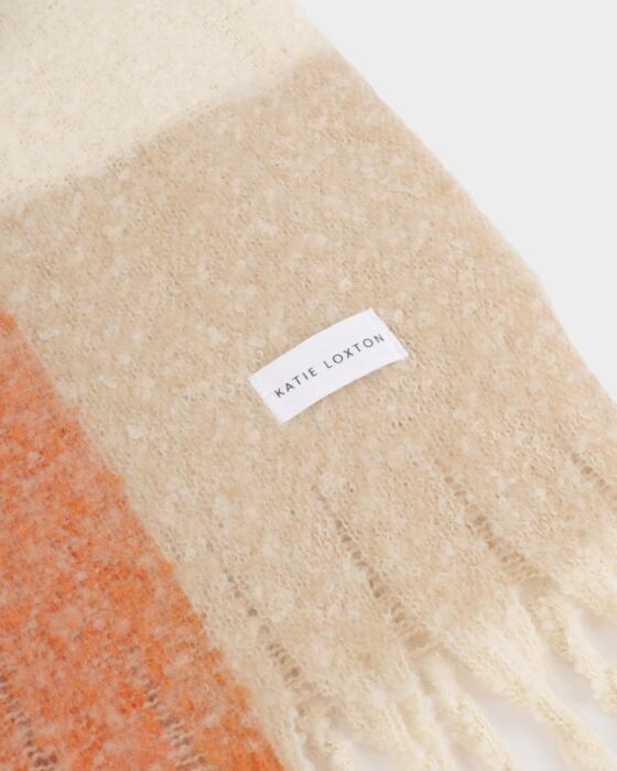 Recycled Checked Tassel Scarf