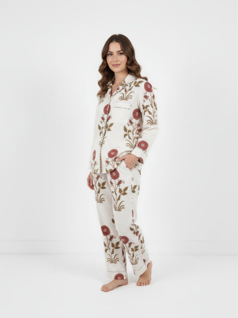Pj Set - Long Sleeve Long Pant in Redcal from KADOU Boutique