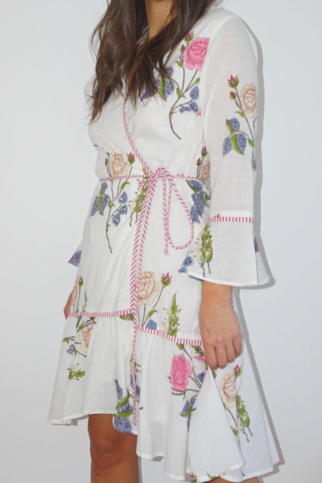 Rhode Mini Wrap Dress in Multi Rosette