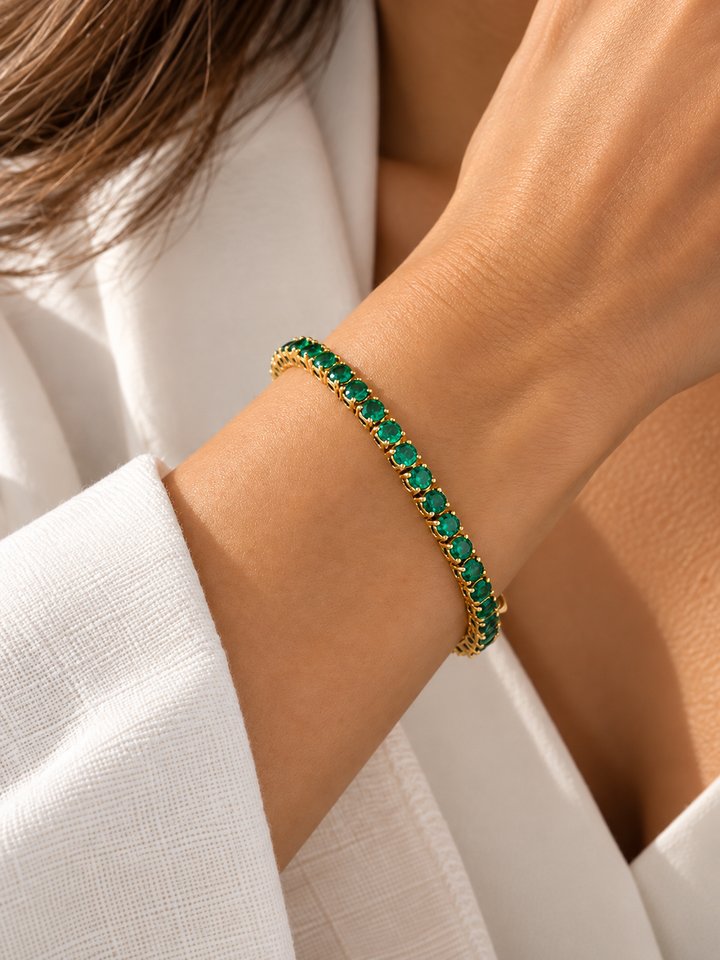 Riley Emerald Tennis Bracelet from KADOU Boutique