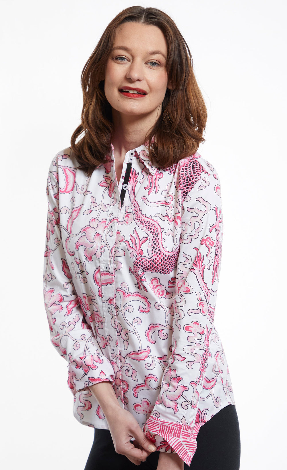 Rome Shirt with Pink Dragon Print from KADOU Boutique