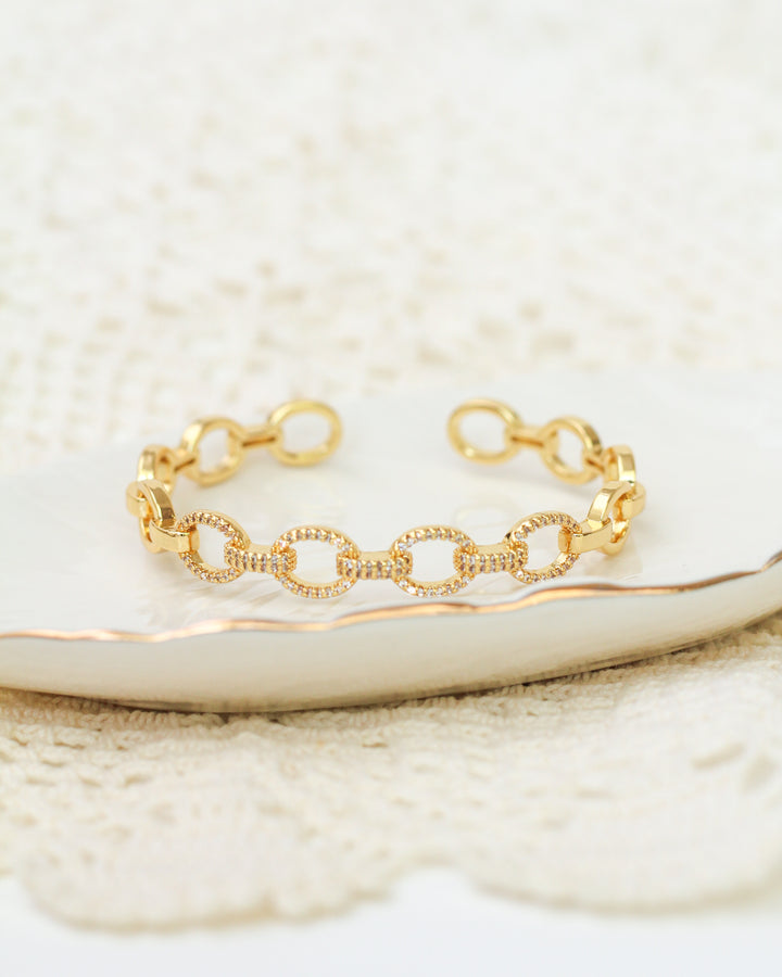 Link Pave Cuff Bracelet