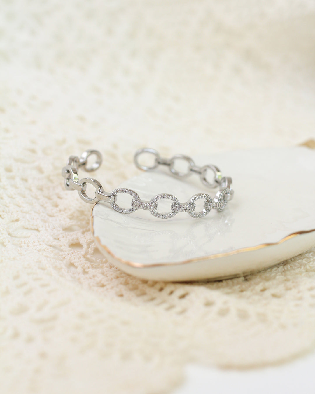 Link Pave Cuff Bracelet