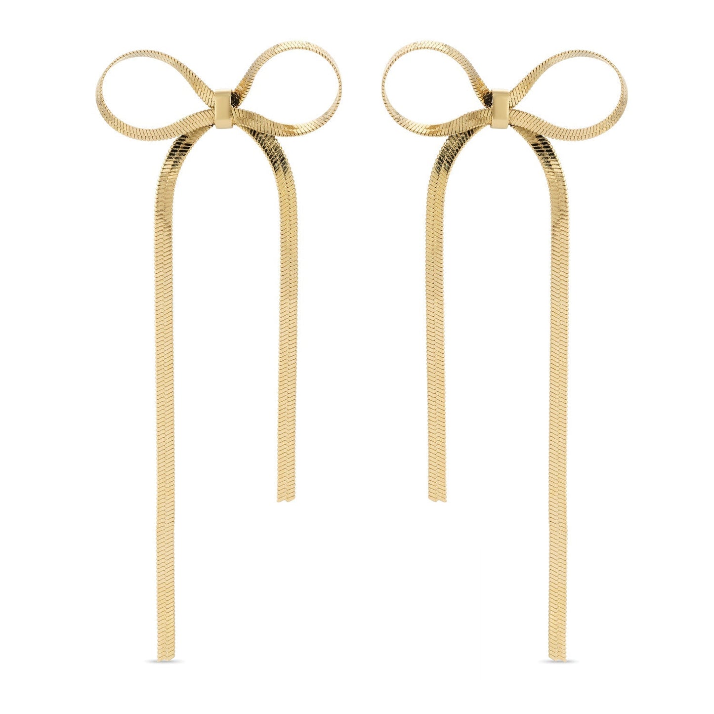 Long Delicate Bow Earrings