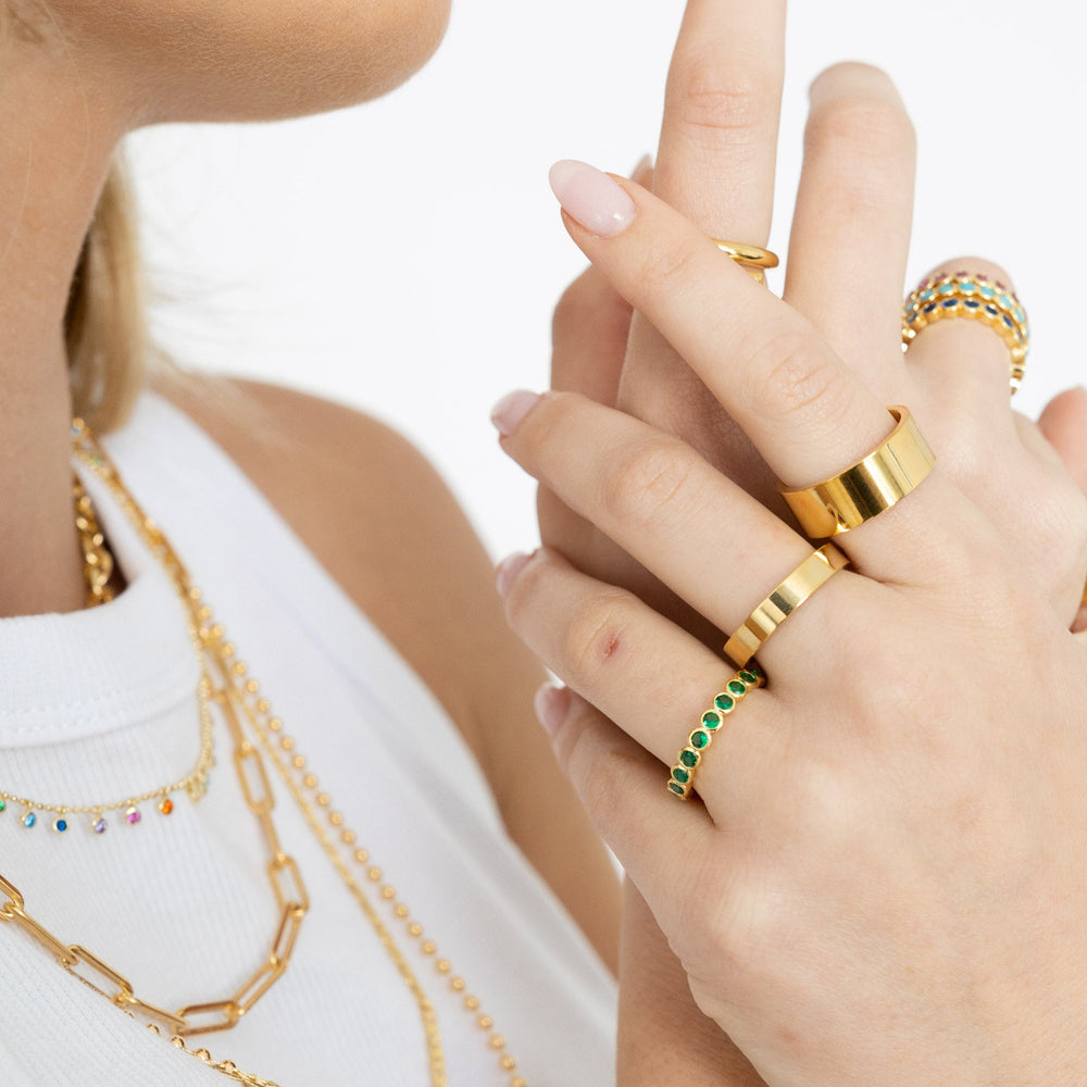 Celeste Eternity Ring - Emerald from KADOU Boutique