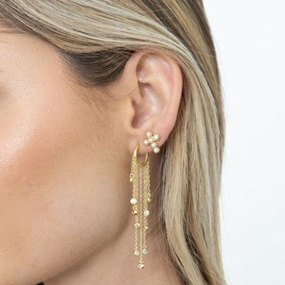 Mini Pearl Cross Studs from KADOU Boutique