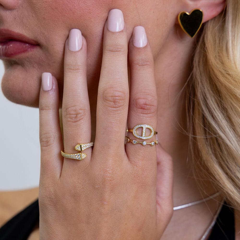 Reese Cz Bezel Ring from KADOU Boutique