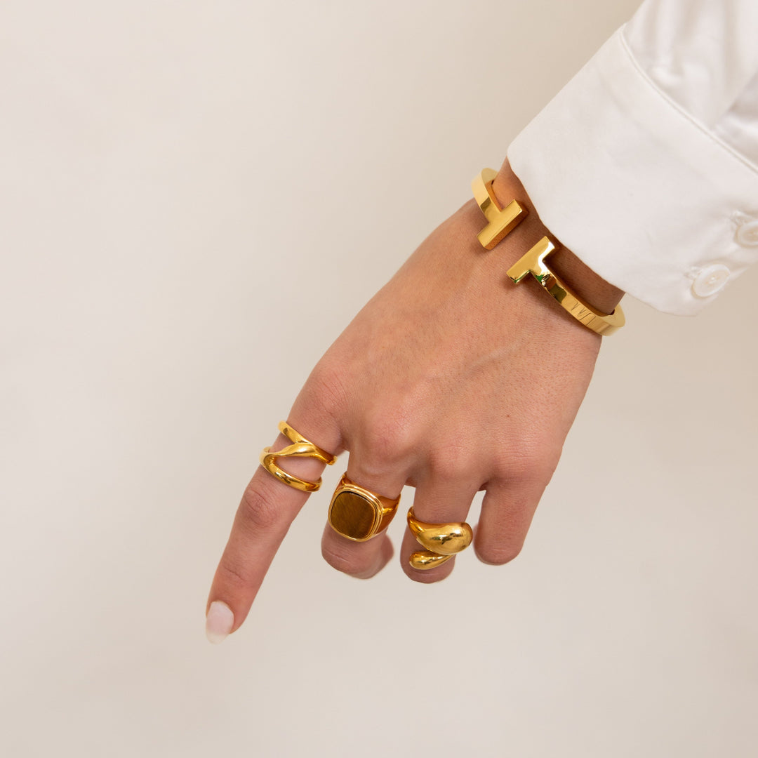 Tiger Eye Statement Ring from KADOU Boutique