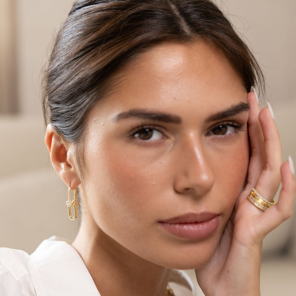 Tia U Link Pave Earring from KADOU Boutique