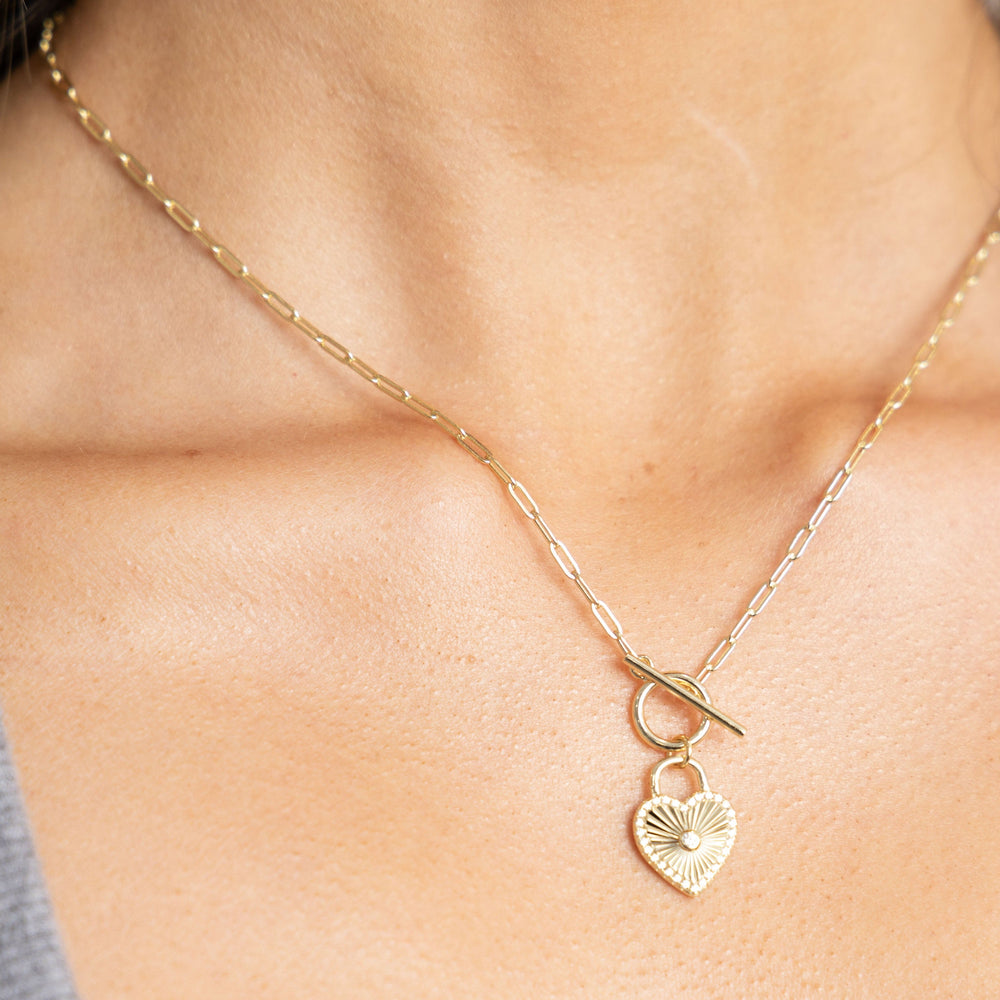 Heart Locked Toggle Necklace from KADOU Boutique