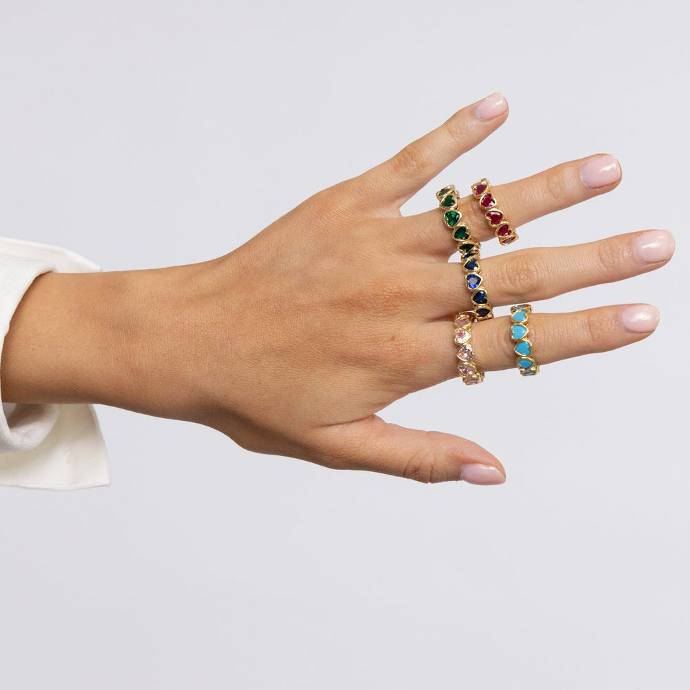 Bezel Heart Ring Sapphire from KADOU Boutique
