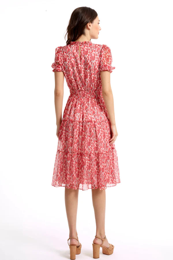 The Cherry Blossom Smocked Waist Dress from the back.