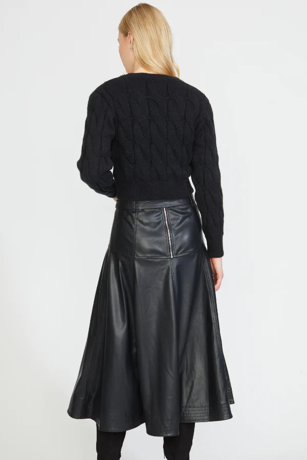 Faux Leather Midi Skirt