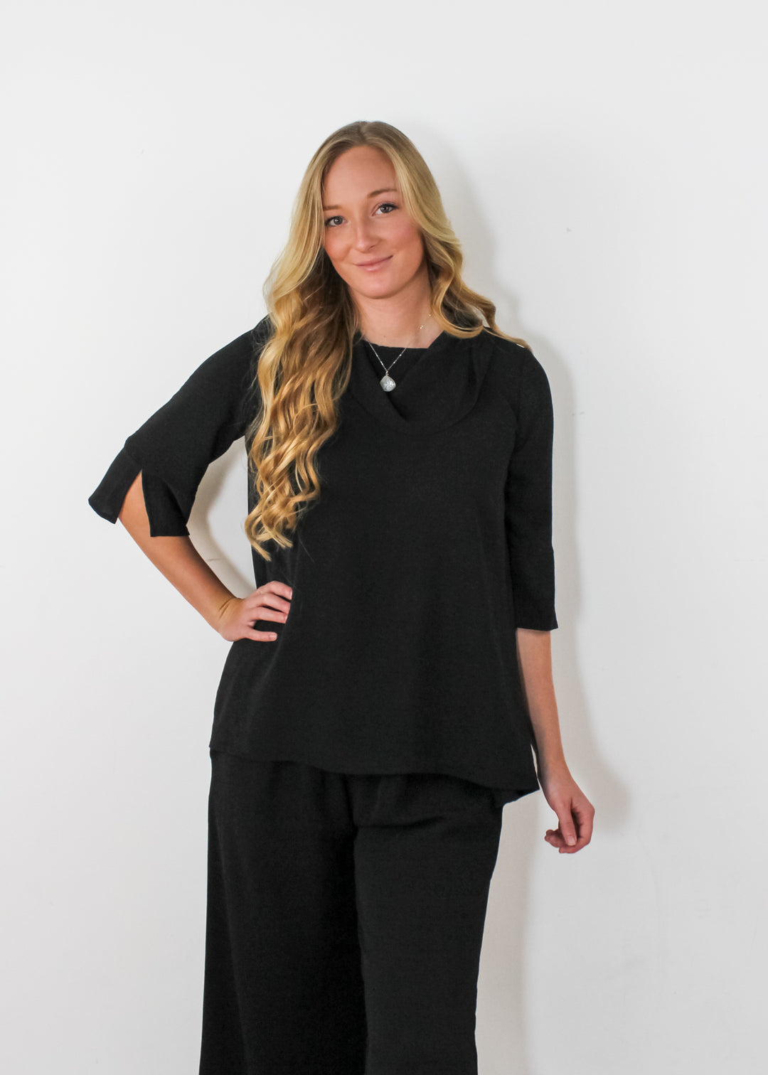 The Sydney Tunic in black color. Don't forget to get the matching pants.