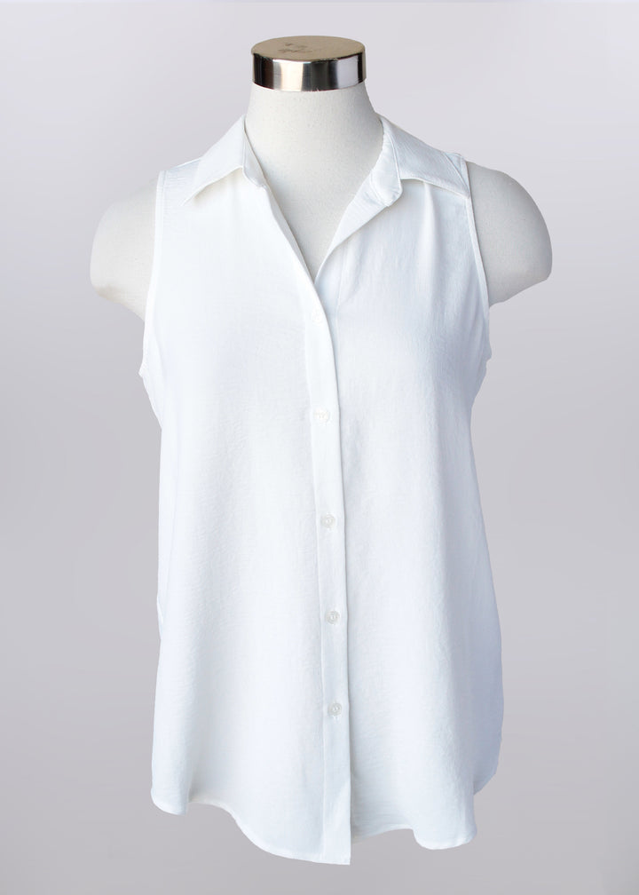 Collared Sleeveless Shirt