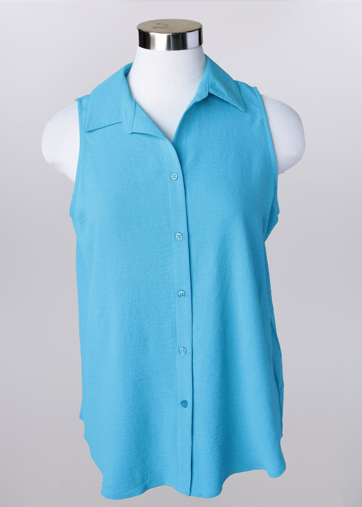 Collared Sleeveless Shirt