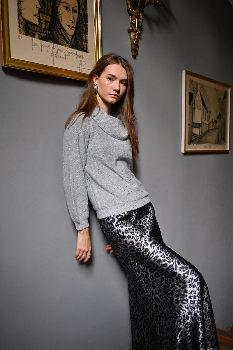 Sequin Off Shoulder Sweater