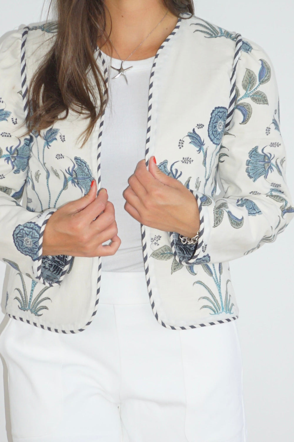 Shylah Jacket in Blue Vine Rvrs from KADOU Boutique