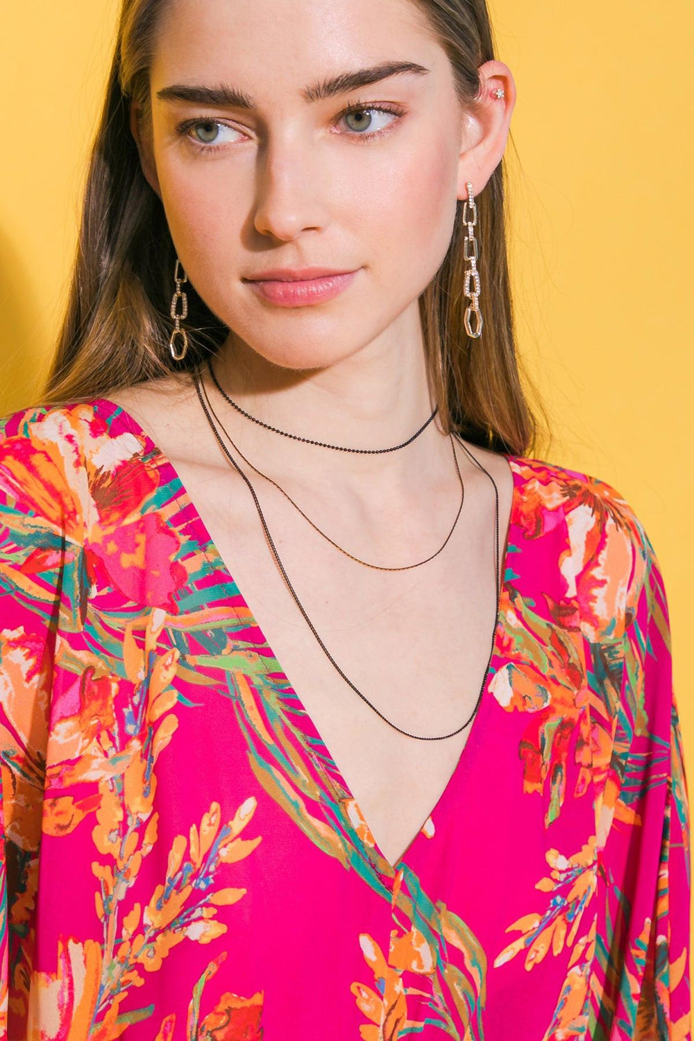 3 Chain Layerd Charm Necklace from KADOU Boutique