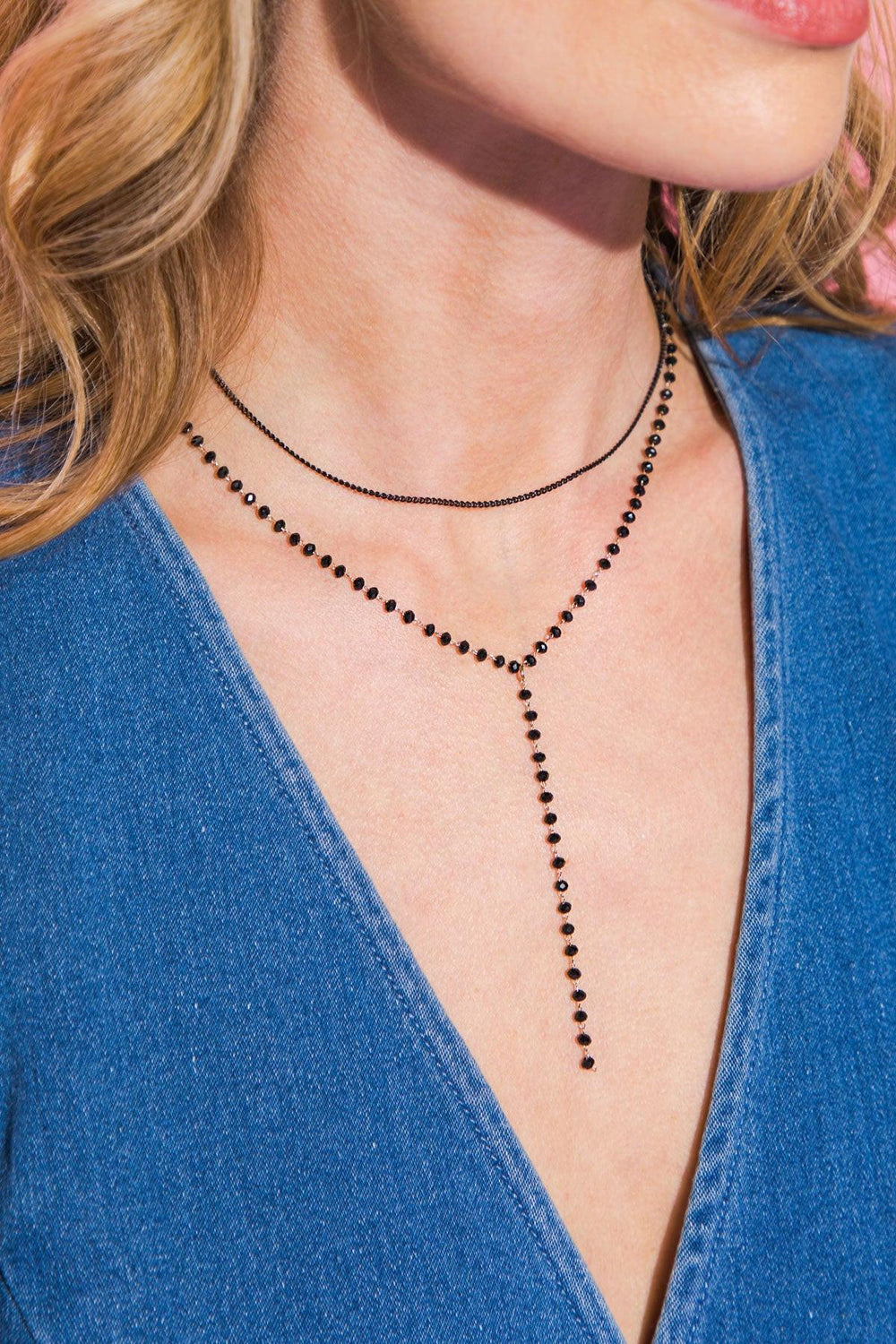 Beaded Y Necklace from KADOU Boutique