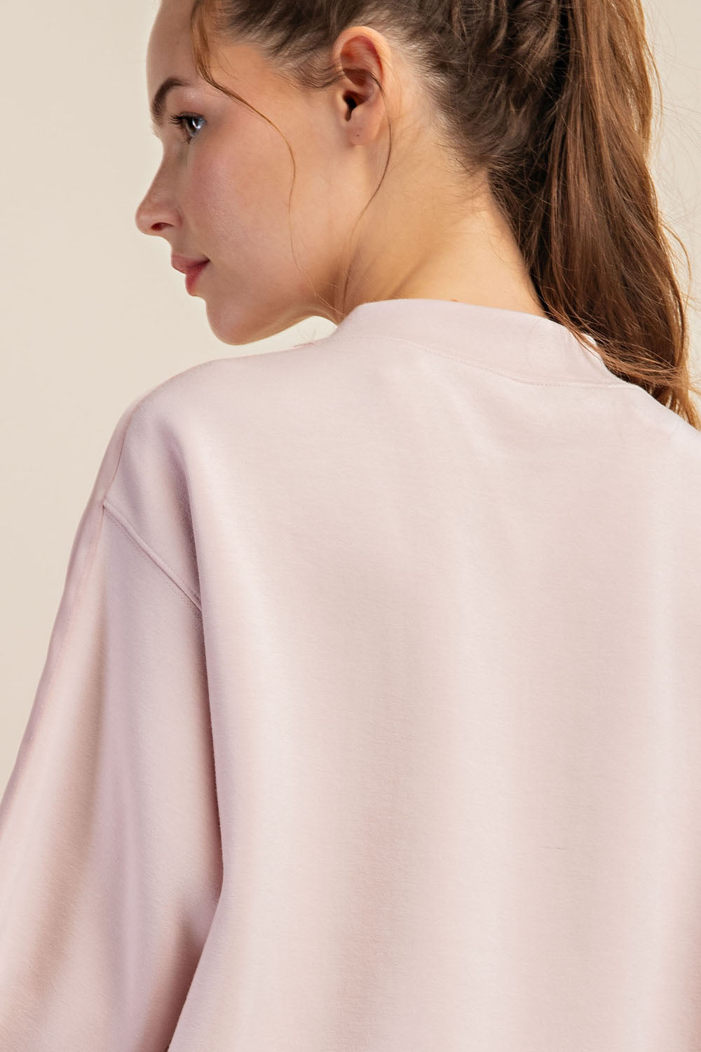 Modal Crewneck with Satin Side Detail