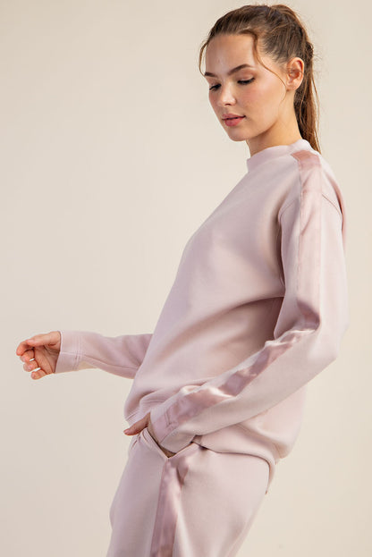 Modal Crewneck with Satin Side Detail