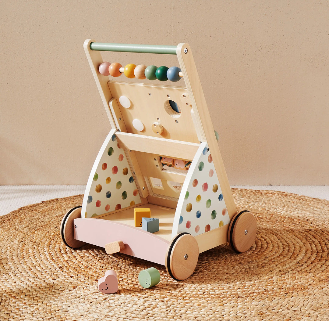Tiny Land natural wooden baby walker activity toy