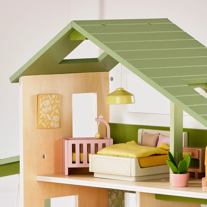 Tiny Land® Sweetwood Edge Dollhouse - Green &amp; Pink