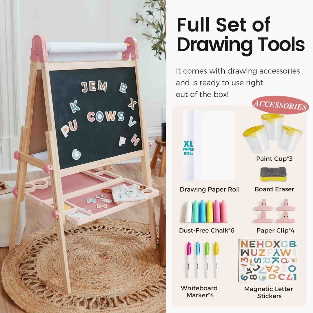 Tiny Land® Pink Magnitales Easel &amp; Paper Roll Set