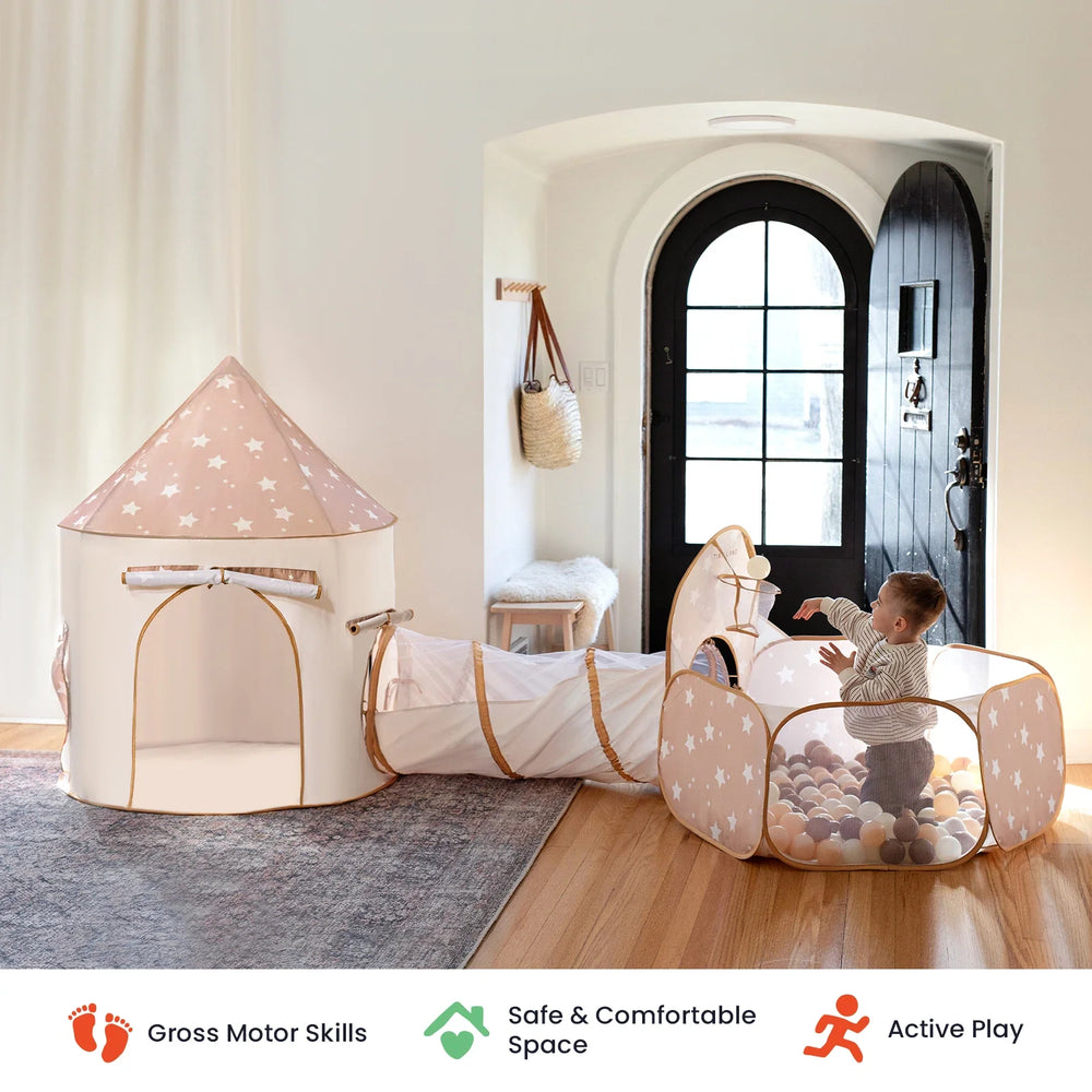 Tiny Land® Compact Adventure 3-In-1 Play Tunnel with No Balls from KADOU Boutique