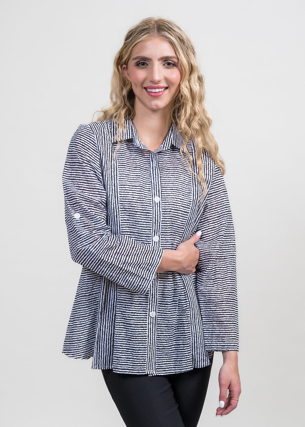 Stripe A-Line Jacket