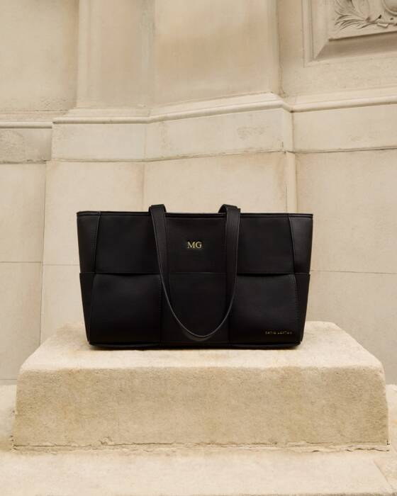 Taya Hand Woven Suedette Tote Bag