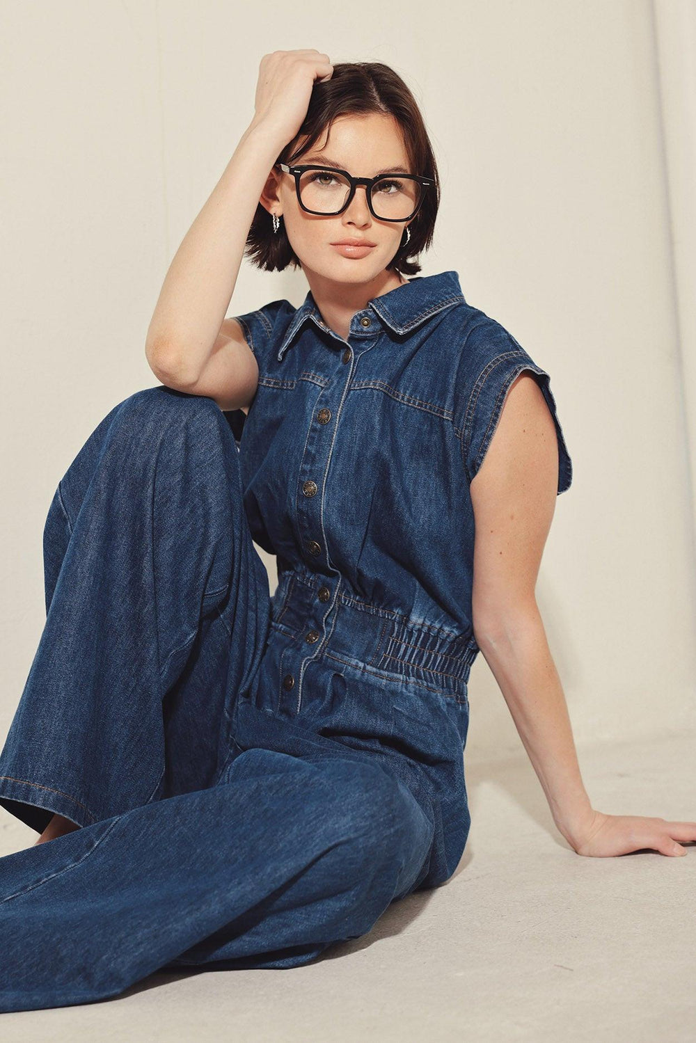 Power Play Denim Jumpsuit from KADOU Boutique