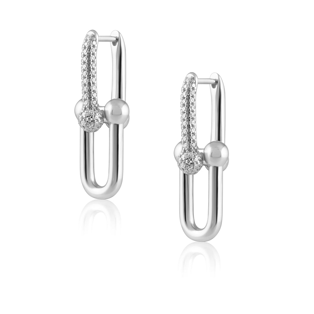 Tia U Link Pave Earring