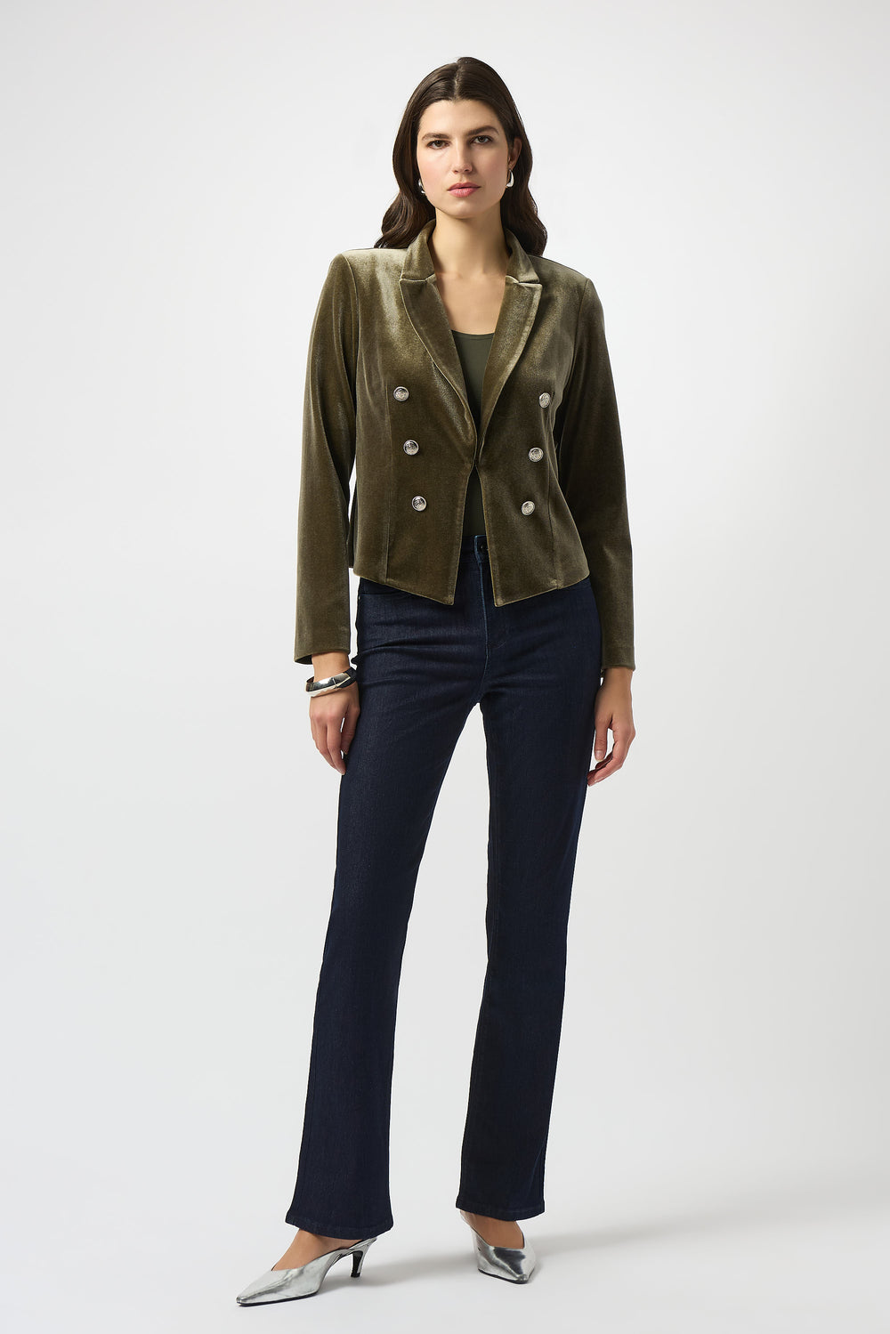 Velvet Knit Fitted Blazer - 253193-4768 from KADOU Boutique