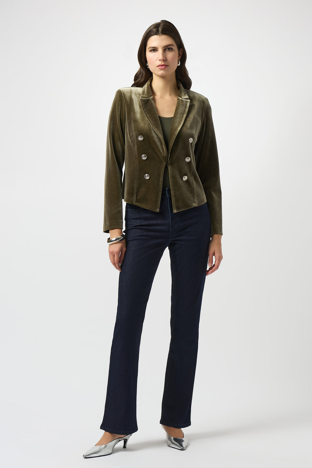 Velvet Knit Fitted Blazer - 253193-4768