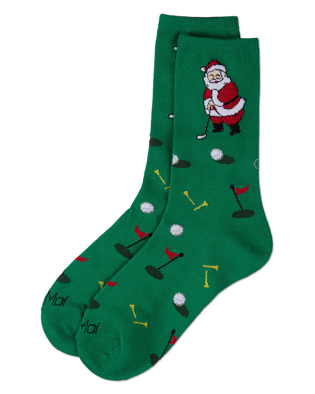 Women's Golfing Santa Holiday Crew Socks