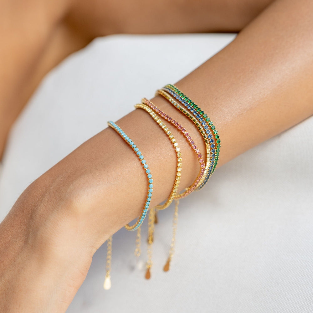 Chloe Tennis Bracelet Emerald from KADOU Boutique