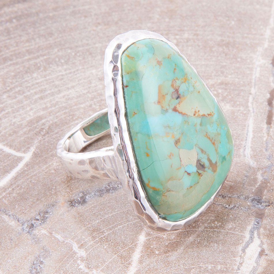 Abstract Blue Turquoise and Sterling Silver Ring from KADOU Boutique