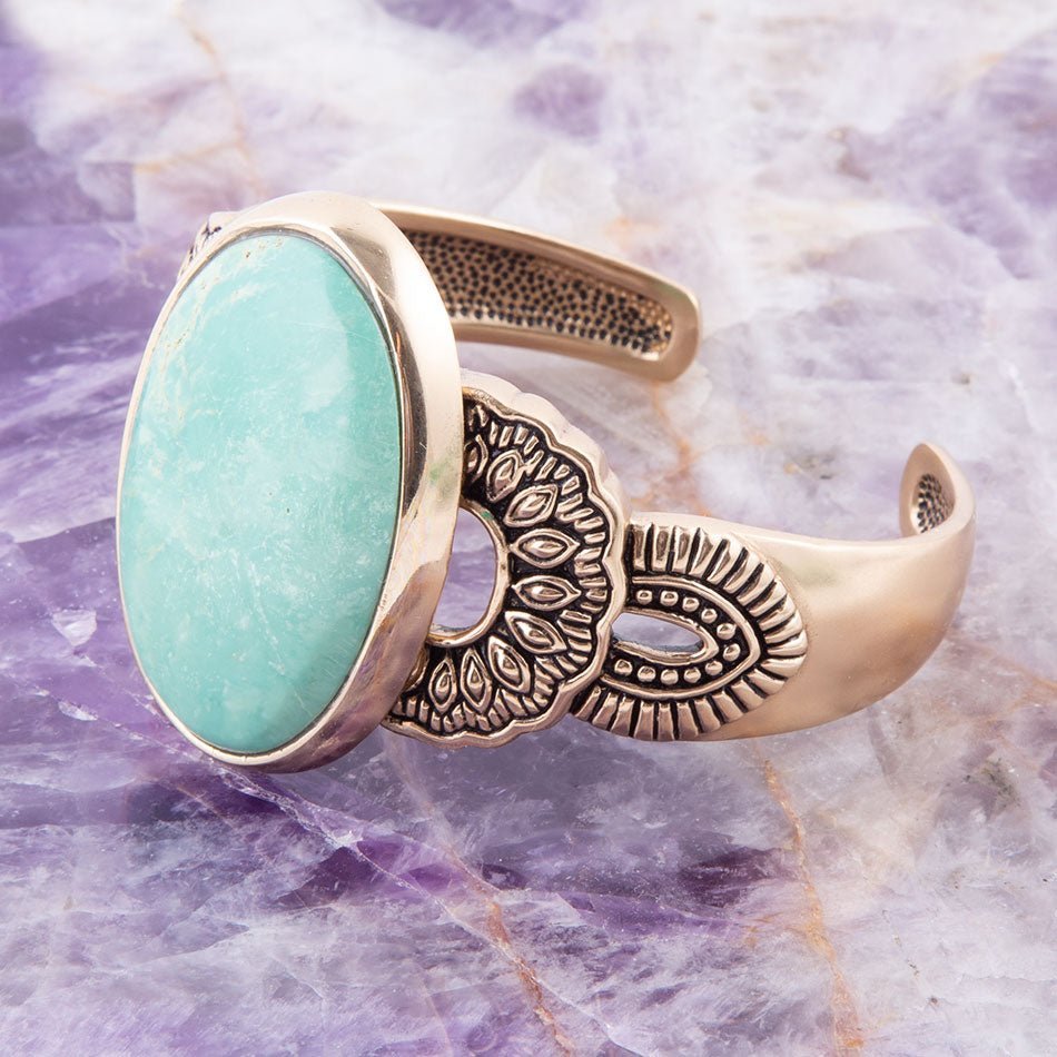 Agave Turquoise and Bronze Statement Cuff Bracelet from KADOU Boutique