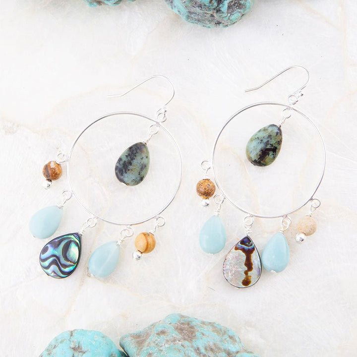 Ajo Abalone Sterling Silver Circle Earrings