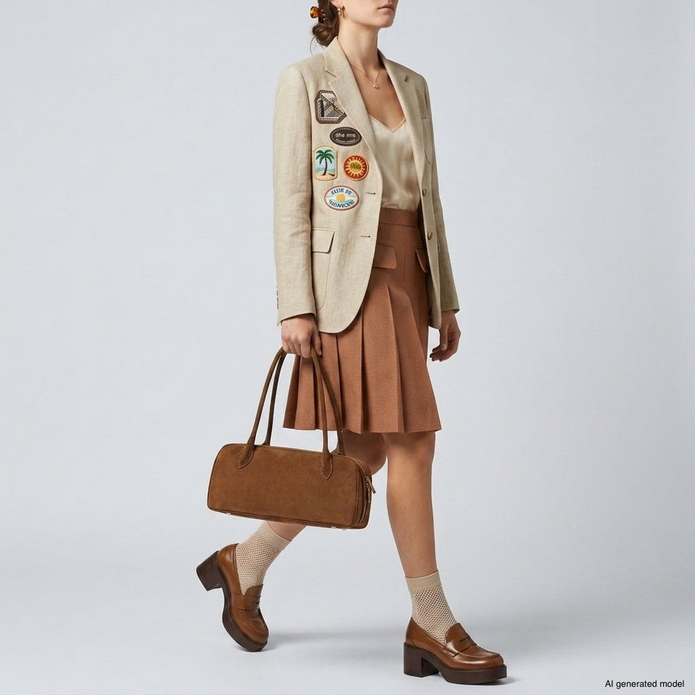 Italian Genuine Suede Shoulder Bag | Pavia from KADOU Boutique