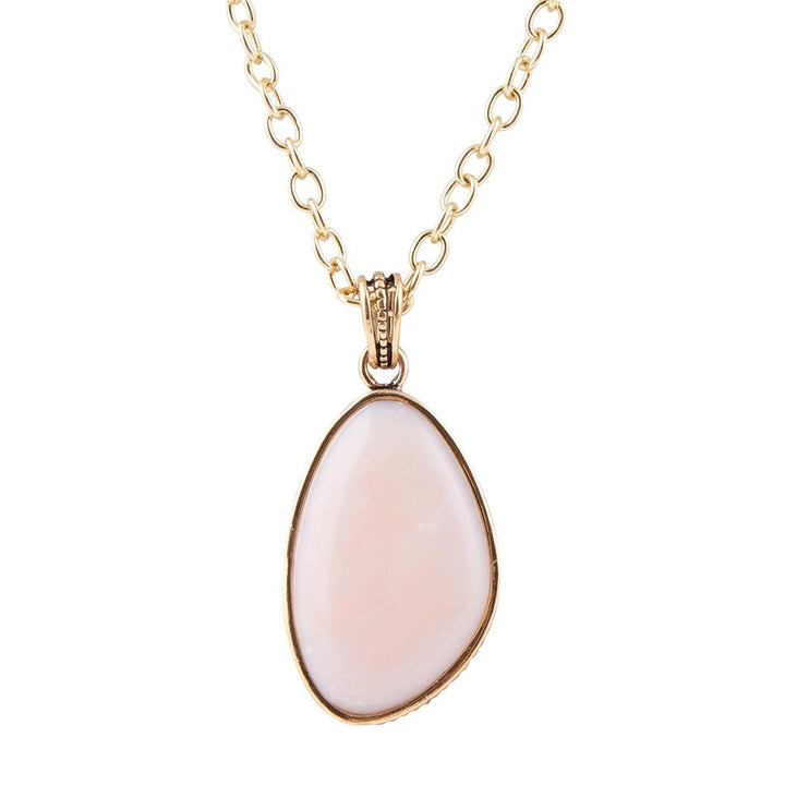 Aruba Pink Opal Golden Pendant Necklace