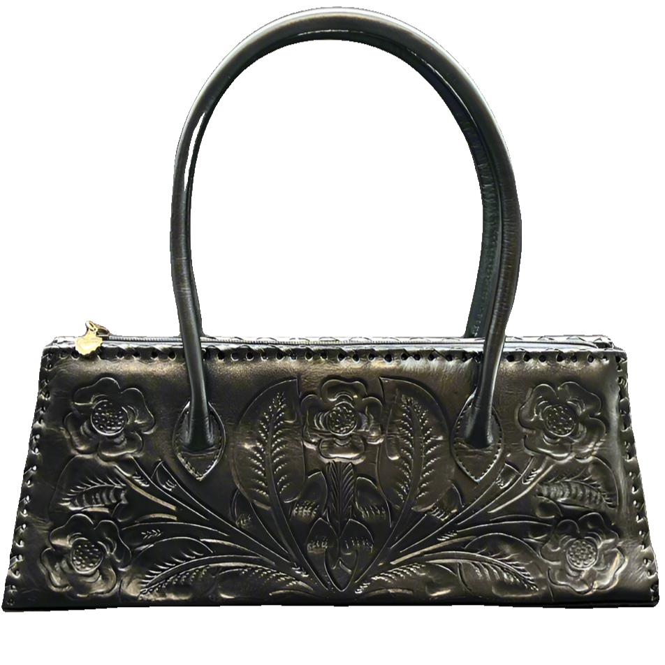 The Abby | Hand-Tooled Leather East to West Shoulder Handbag from KADOU Boutique