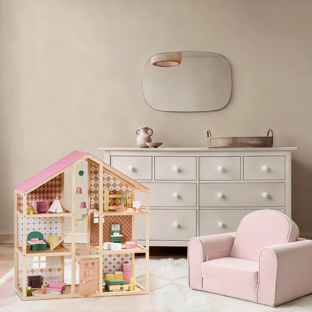 Tiny Land® Sweetwood Pegasus Dollhouse &amp; Wooden Dollhouse Dolls