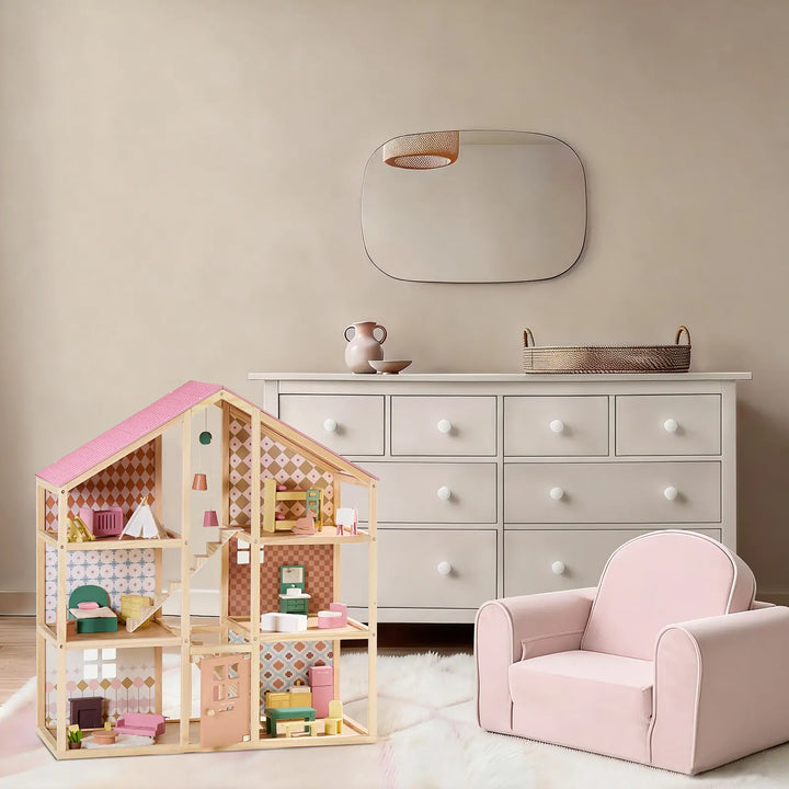 Tiny Land® Sweetwood Pegasus Dollhouse &amp; Wooden Dollhouse Dolls
