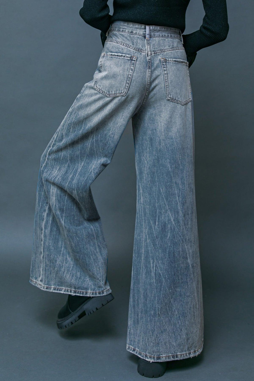 Daring Trend Washed Denim Pants from KADOU Boutique
