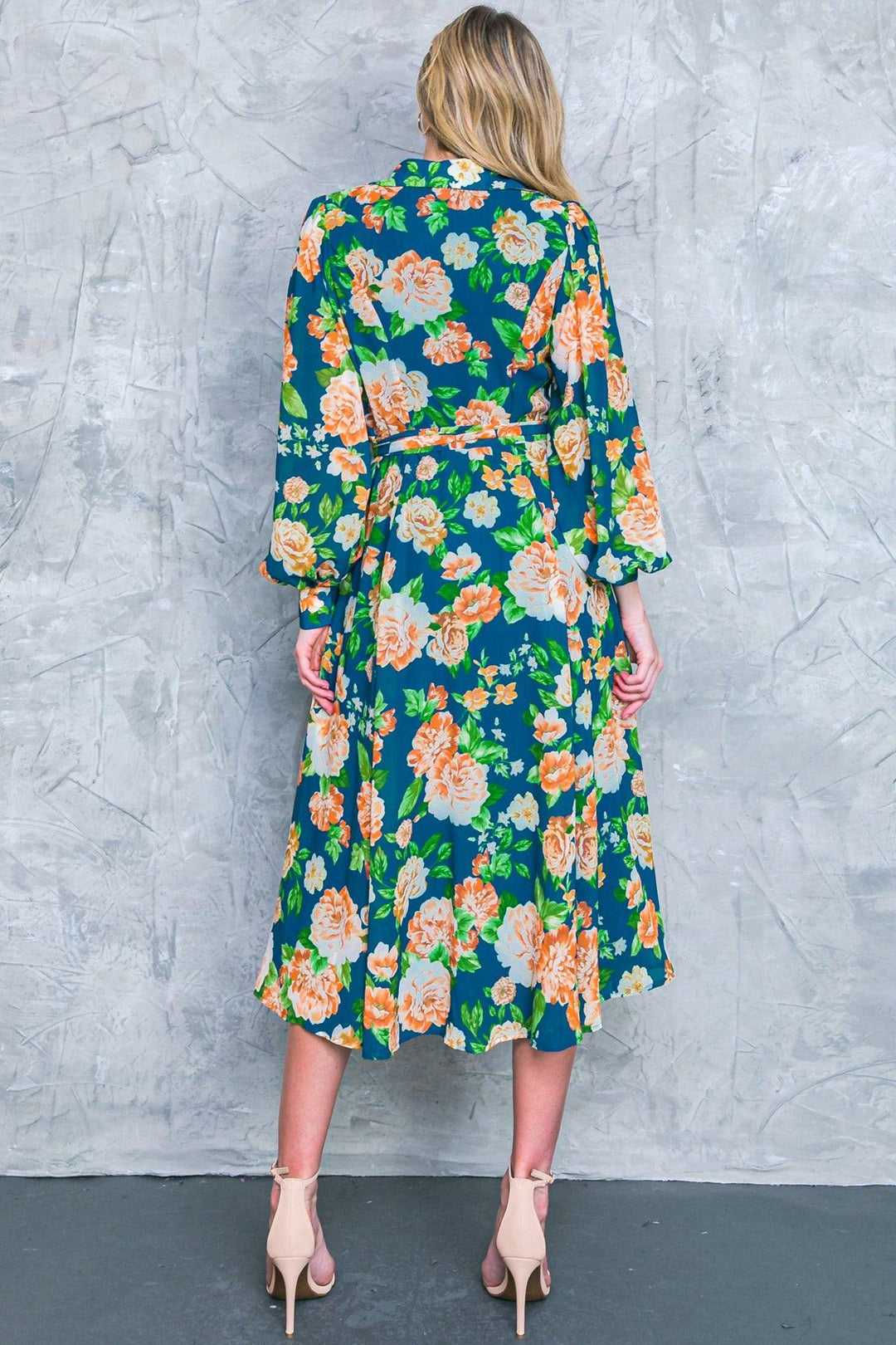Bubbly Bliss Woven Midi Shirt Dress from KADOU Boutique